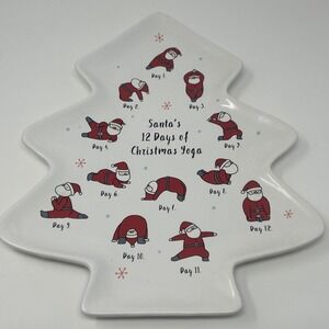 Designer Collection By Magenta Santa's 12 Days Christmas Yoga Tree Shaped Plate